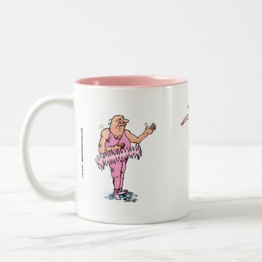 Fat-jongens in roze Tutus Ballet-Mok Tweekleurige Koffiemok (Links)