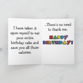 Fat Manx Cat Sitting Funny Birthday Kaart (Binnen)