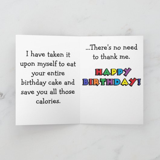 Fat Manx Chat assis drôle Carte d'anniversaire (Intérieur)