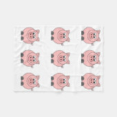 Fat Pink Pig Fleece Deken (Voorkant (Horizontaal))
