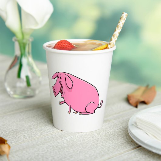 Fat Pink Pig Papieren Bekers