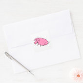 Fat Pink Pig Vierkante Sticker