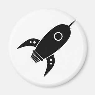 Fat Retro Rocket Shiket Black Magneet