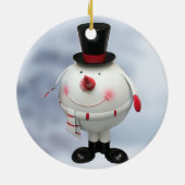 Fat Round Funny Tin Snowman Keramisch Ornament (Achterkant)