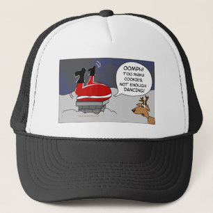 Fat Stuck Santa Funny-kerstdansende Cartoon Trucker Pet