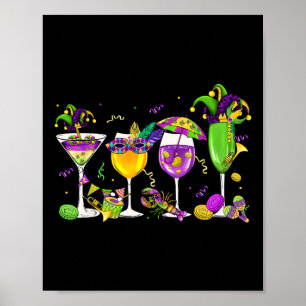 Fat Tuesday Mardi Gras Wine Gles Drink Carnaval Me Poster