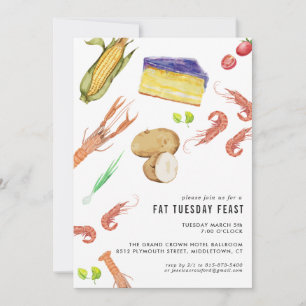 Fat Tuesday Mardi Mardi Gras Party Invitation