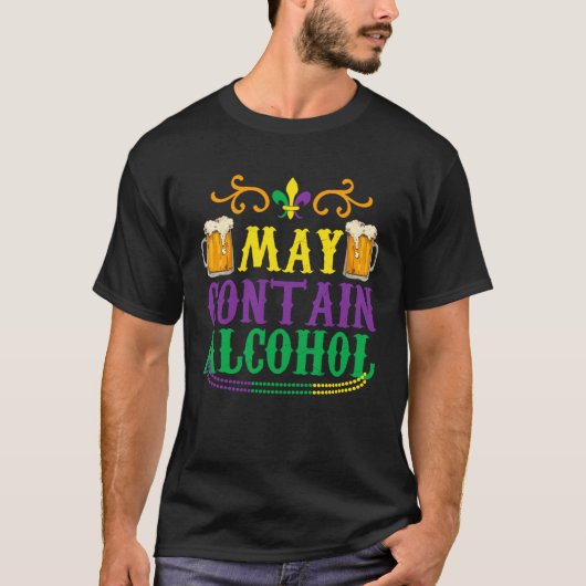Fat Tuesday May Contain Alcohol T-shirt (Voorkant)