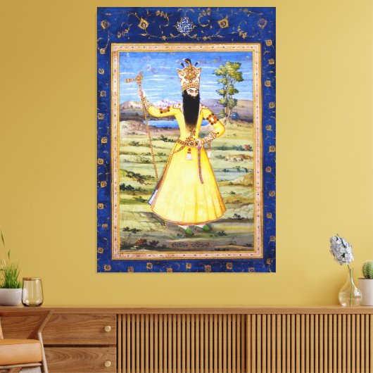 Fath Ali Fatali Shah Qajar King Canvas Afdruk (Insitu (Woonkamer))