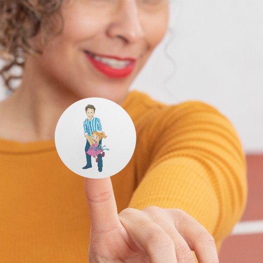 Father And Daughter Ronde Sticker