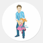 Father And Daughter Ronde Sticker (Voorkant)