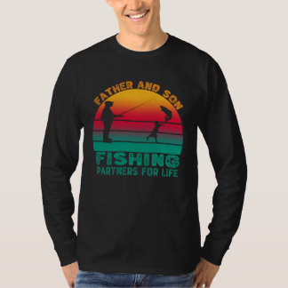Father And Son Fishing Partners For Life Retro Fat T-shirt