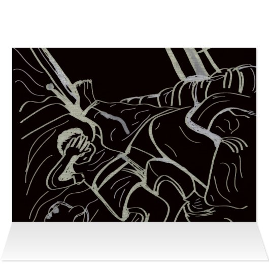 Father and Son Semi-gloss Greeting Card (Binnen Horizontaal (Boven))