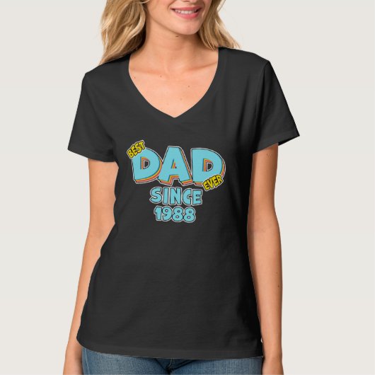 Father Best Dad Ever Since 1988 Great Dad T-shirt (Voorkant)