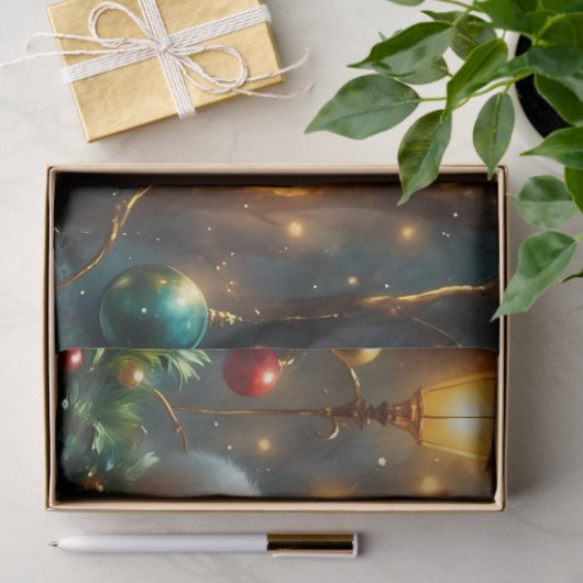 Father Christmas at the Lamplight Lane Decoupage Tissuepapier (Geschenk)