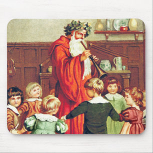 Father Christmas Blowing The Horn Muismat