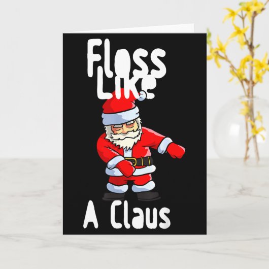 Father Christmas Floss Like A Claus Funny Santa Ug Kaart (Gele Bloem)