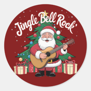 Father Christmas Jingle Bell Rock Ronde Sticker