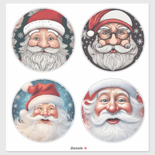 Father Christmas Merry Christmas Sticker Set (Vel)