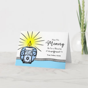 Father Custom Yahrzeit Candle Flame Illustratie Kaart