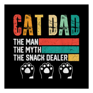 Father Day Cat Dad Perfect Poster