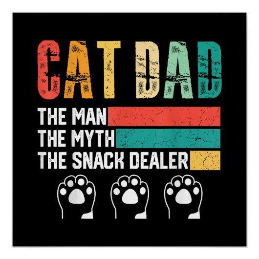Father Day Cat Dad Perfect Poster (Voorkant)