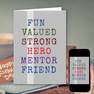 FATHER Definition Typografie Vaderdag Kaart