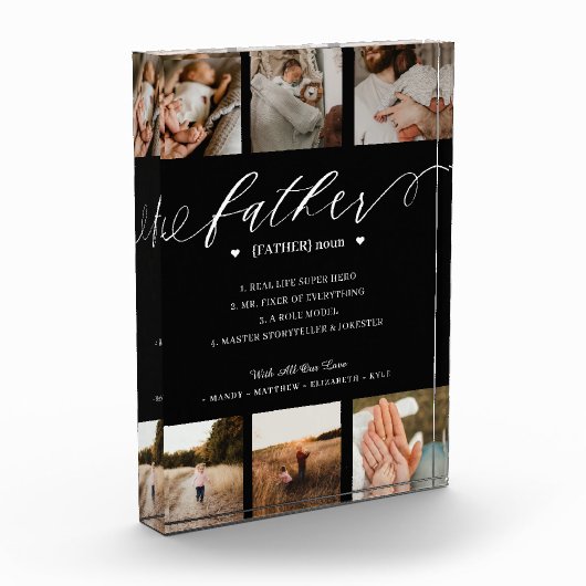 Father Dictionary Definition Photo Collage Black Fotoblokken (Links)