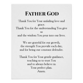 Father God Everyday Prayer Perfect Poster