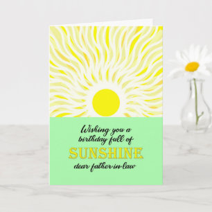 Father in Law Birthday Bright Sunshine Kaart