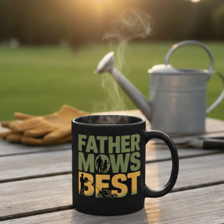 Father Mows Best Funny Gardening Dad  Mug Gift Mok