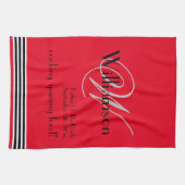 Father Of Bride Gift Monogram Name Rustic Chic Red Theedoek (Horizontaal)