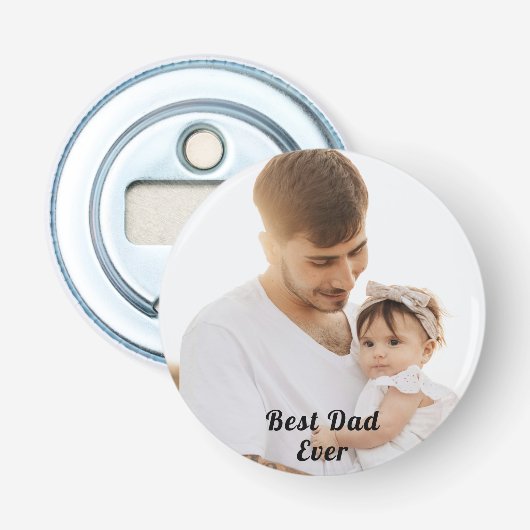 Father Photo Collage Custom Giant Button Flesopener (Voorkant)