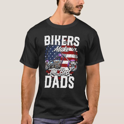 Father s Day Biker Purple Chopper Motorcycle T-shirt (Voorkant)