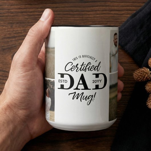 Father’s Day Certified Dad Mug Dad Photo Collage