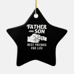 Father Son Friends Fist Bump Shirt Father Day Keramisch Ornament