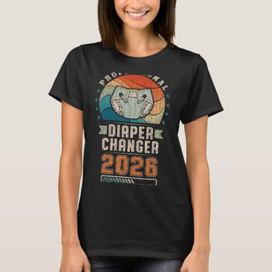 Father To Be Future Daddy, Expecting Dad 2026 Diap T-shirt (Voorkant)