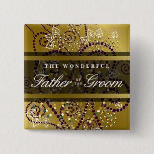 FATHER VAN DE GROOM Boho Spirals Wedding Button