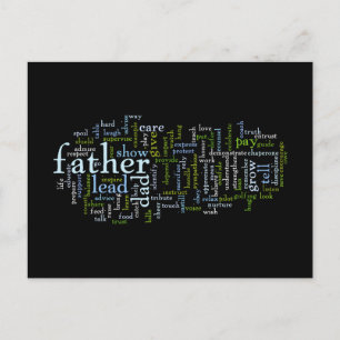 Father Word Cloud-Briefkaart Briefkaart