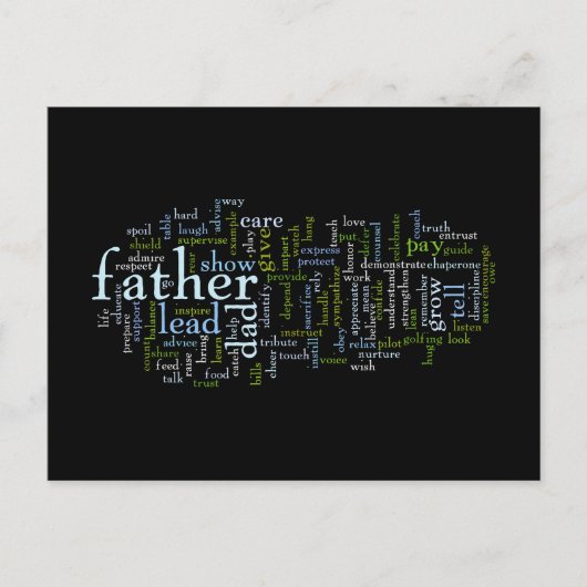 Father Word Cloud-Briefkaart Briefkaart (Voorkant)