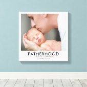 Fatherhood Vaderdag Stretted Canvas Print (Insitu (Houten vloer))