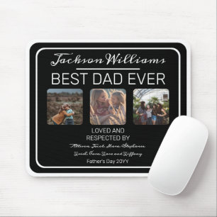 Fathers Dag Beste pap ooit Black Drie Foto Muismat