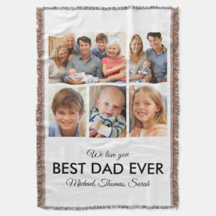Fathers Day Best Dad ever Trendy Photo Collage Deken