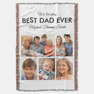 Fathers Day Best Dad ever Trendy Photo Collage Deken