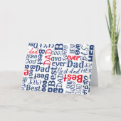 Fathers Day Best Dad typografie Red white en Blue Kaart (Voorkant)