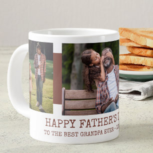 Fathers Day Best Grandpa Ever 3 Foto Rust Brown Extra Grote Beker