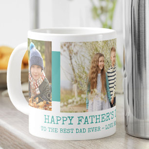 Fathers Day Best Pap Oover 3 Foto Blauwgroen Extra Grote Beker