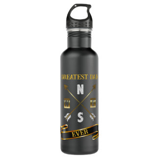 Fathers Day Black en Gold Metal Water Bottle Waterfles