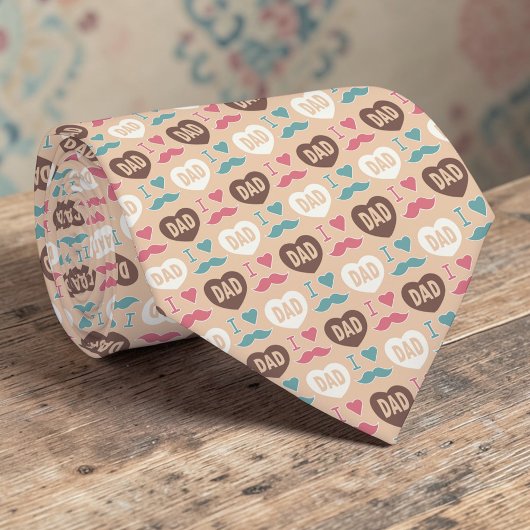 Father's Day Dad Pattern Necktie Tie Stropdas