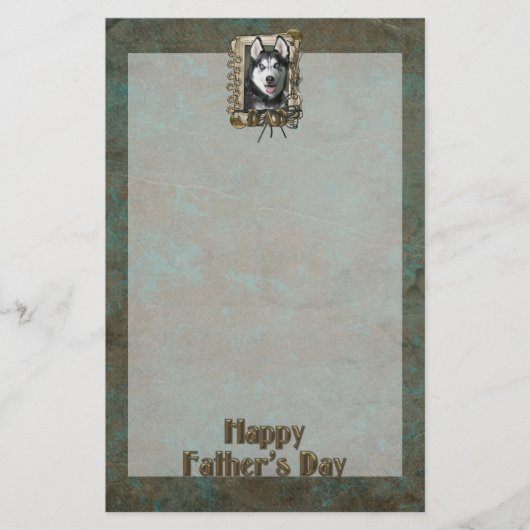 Fathers Day DAD - Stone Paws - Siberian Husky Briefpapier (Voorkant)